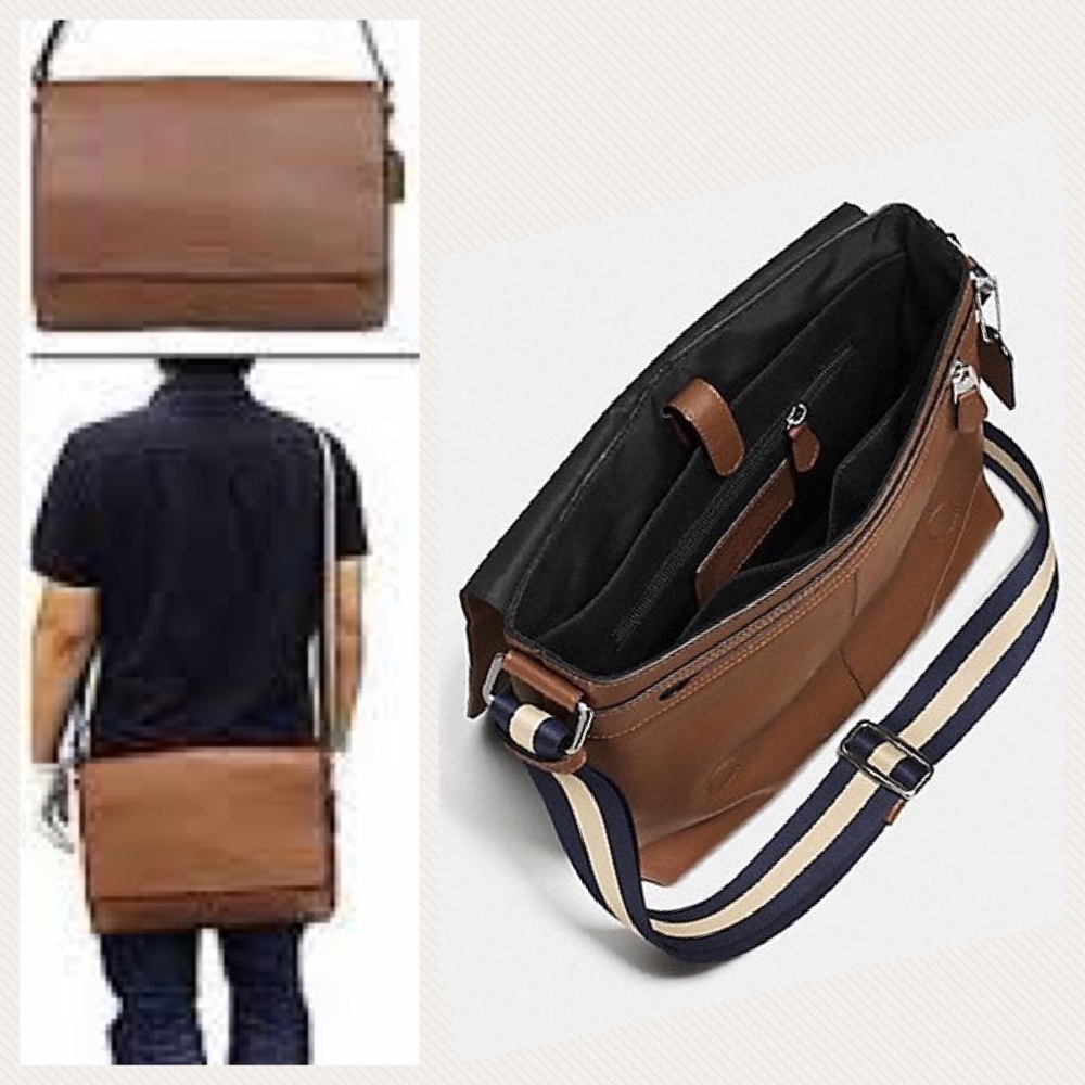COACH • CHARLES MESSENGER IN SMOOTH LEATHER - Picture 1 of 8
